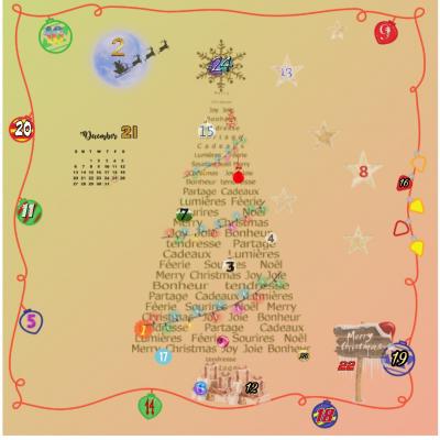 Calendrier de l'avant  noël 2021